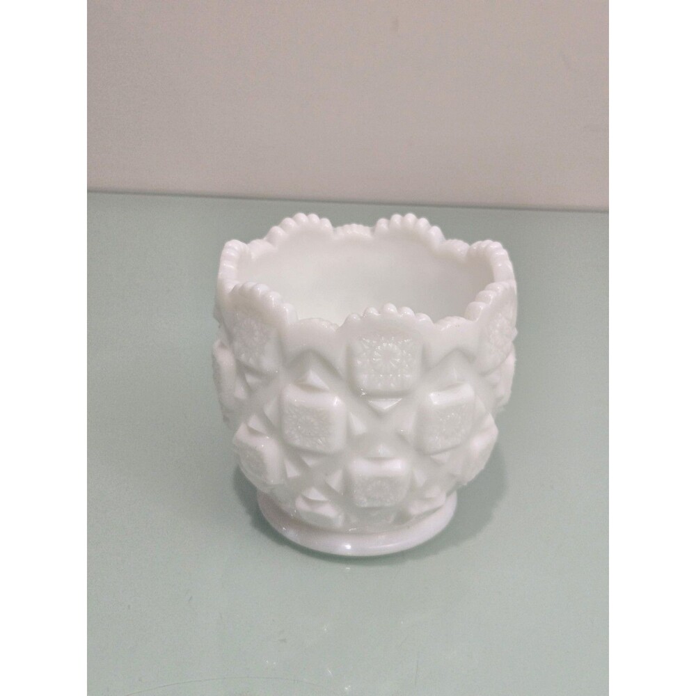 Westmoreland Old Quilt Milk Glass Sugar Bowl